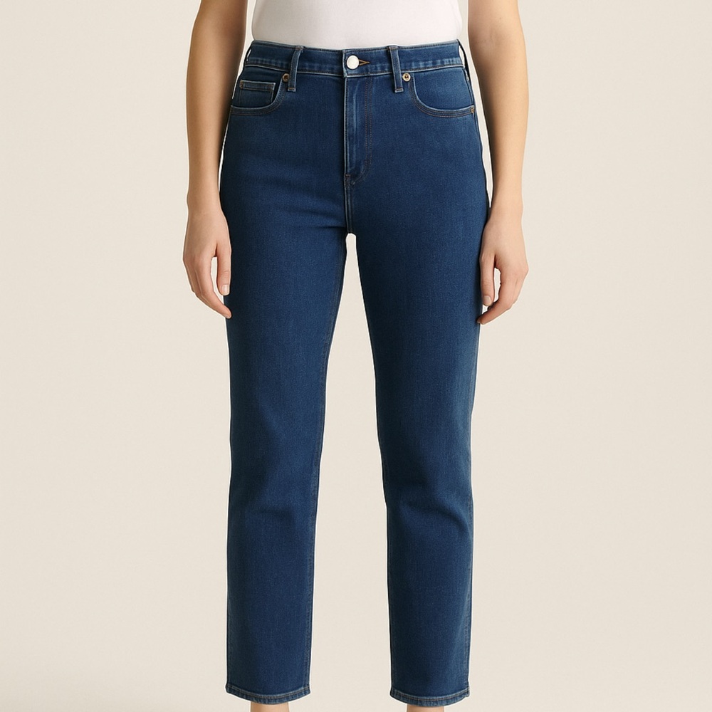 Abercrombie & Fitch Ankle Cropped Jeans in Classic Blue